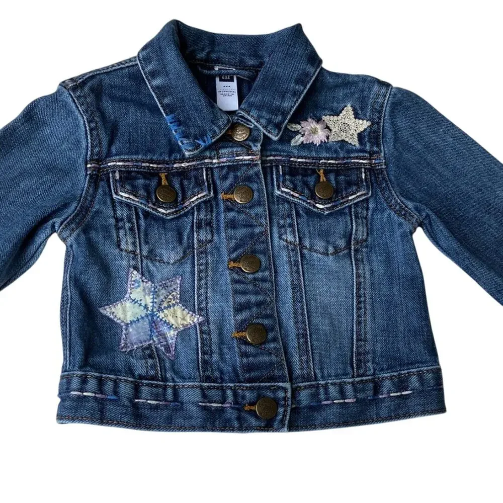 Baby Gap Denim Jacket with Snowflakes 18-24 months